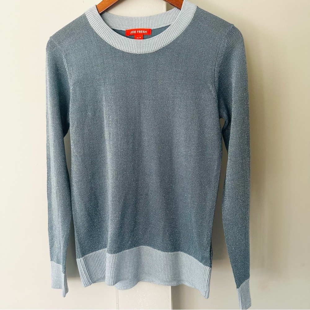 Joe Fresh Crew Neck Holiday Sparkly Sweater, womens sz small